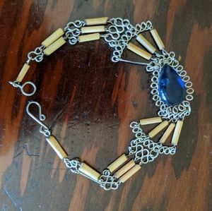 Sapphire bamboo bracelet.